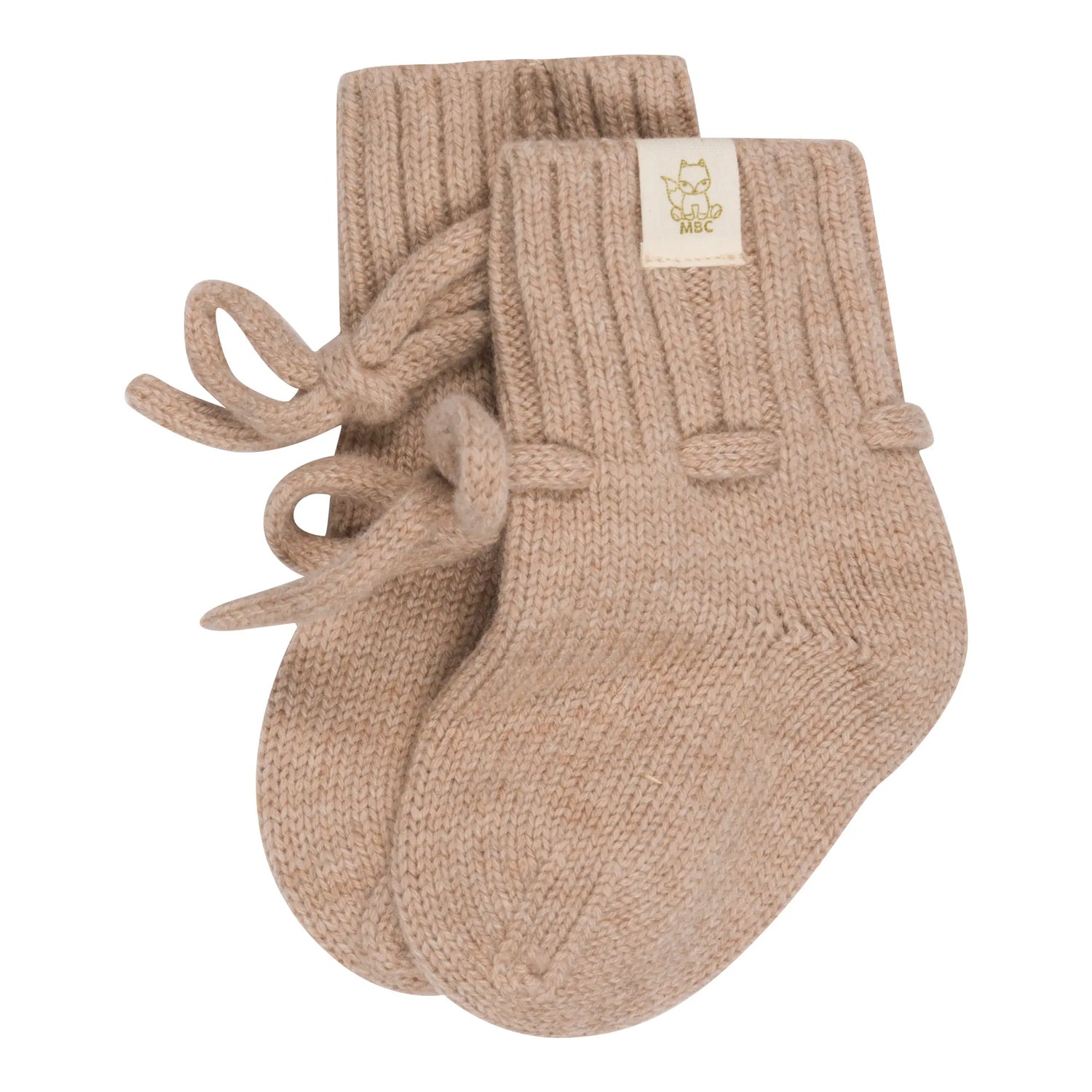 Merino/Cashmere wollen babyslofjes in de warm beige kleur Sienna