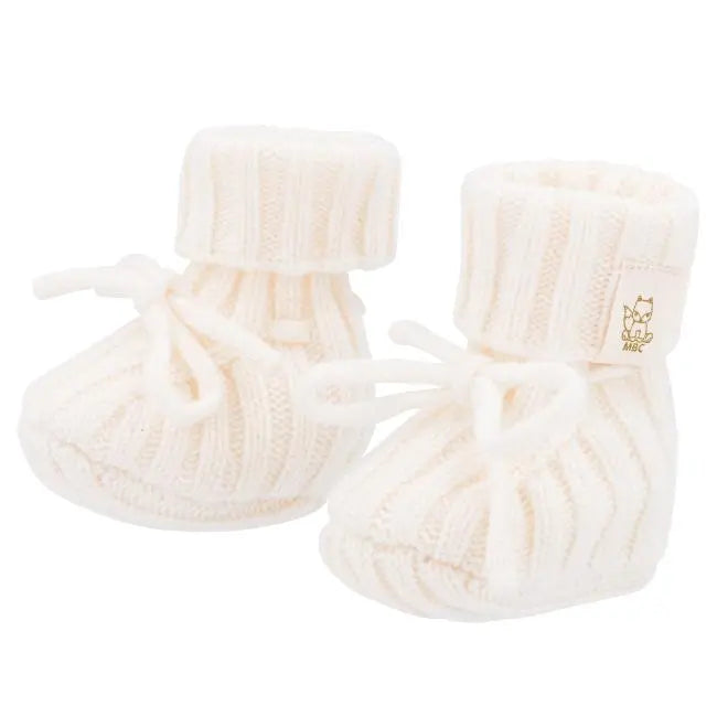 Merinowol & Cashmere Newborn Slofjes Cream - Moalie