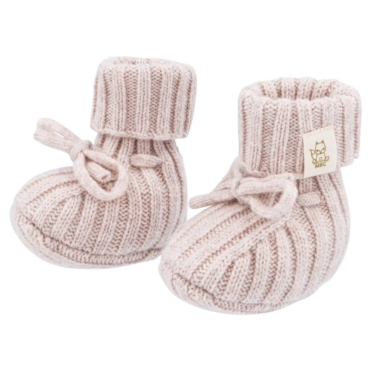 Merinowol & Cashmere Newborn Slofjes Sand - Moalie