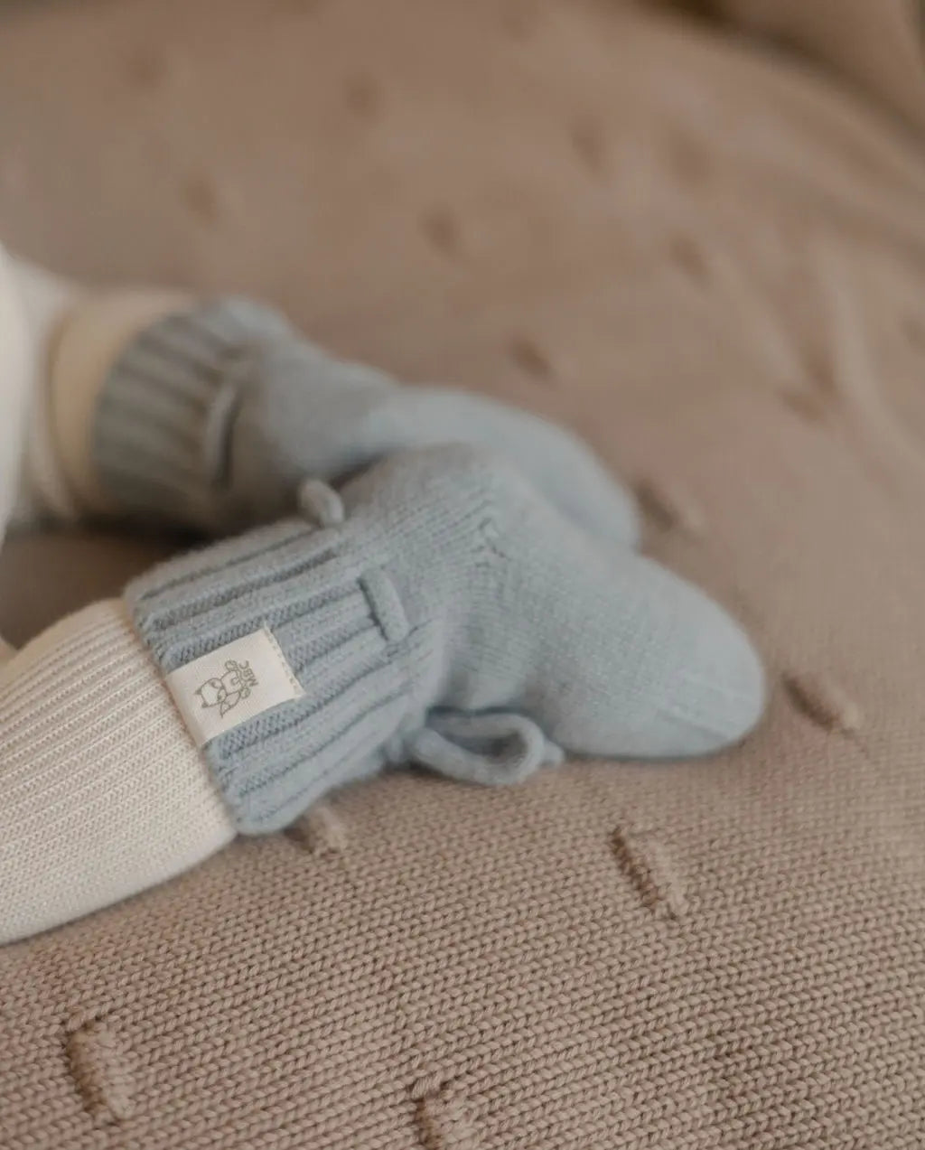 Merinowollen babyslofjes Grijs/Groen