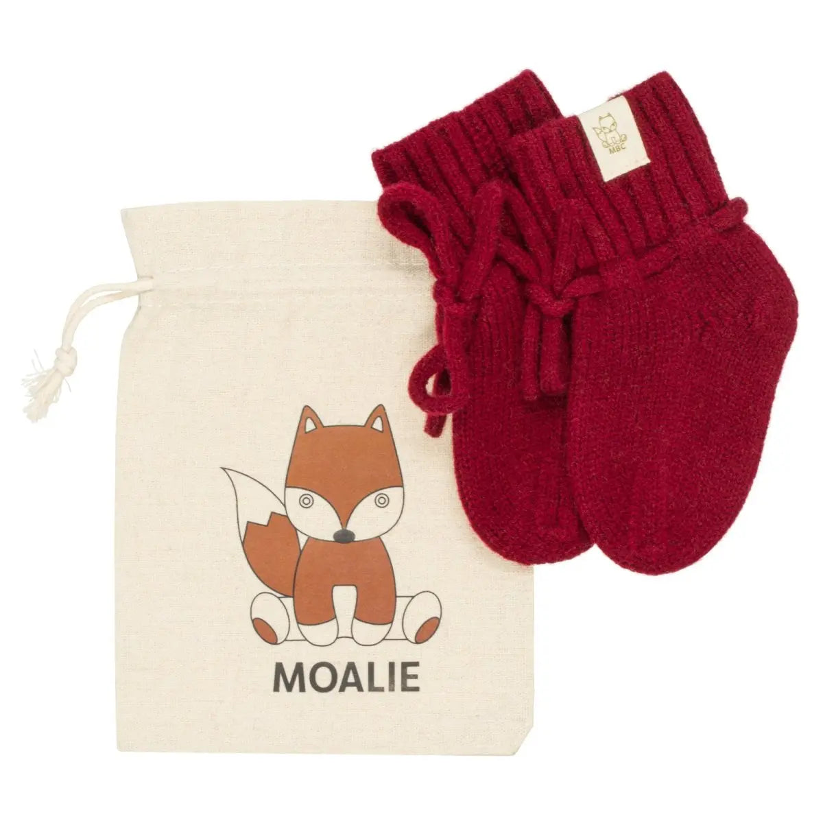 Merino wollen baby slofjes Bordeaux - Moalie