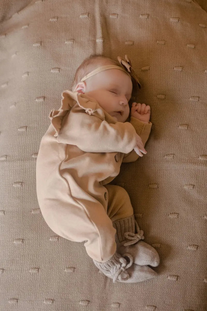 Merino wollen babyslofjes Camel - Moalie