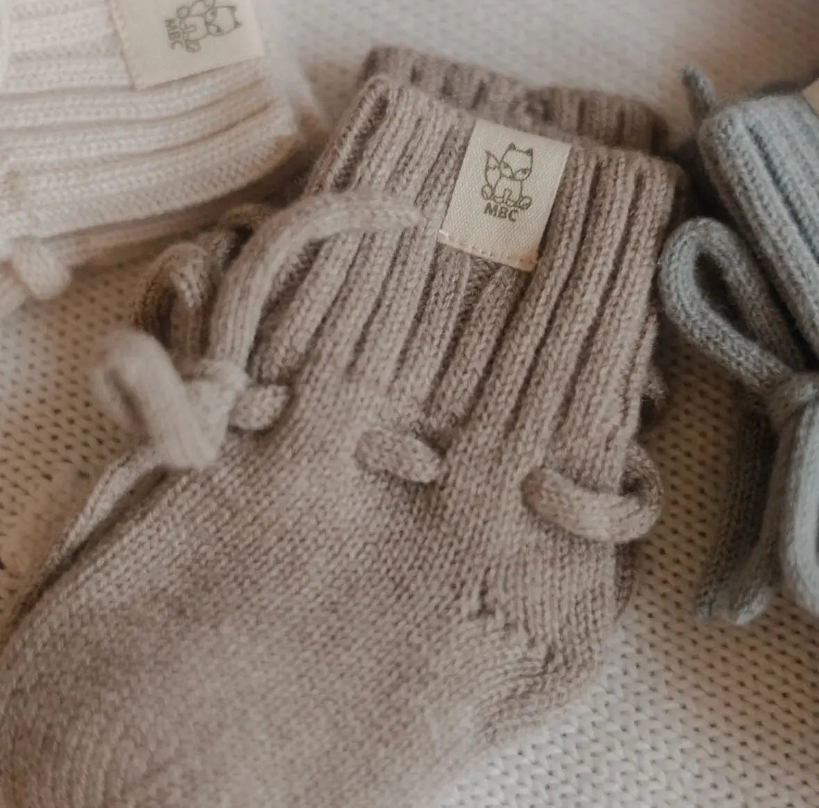 Merino wollen babyslofjes Camel - Moalie