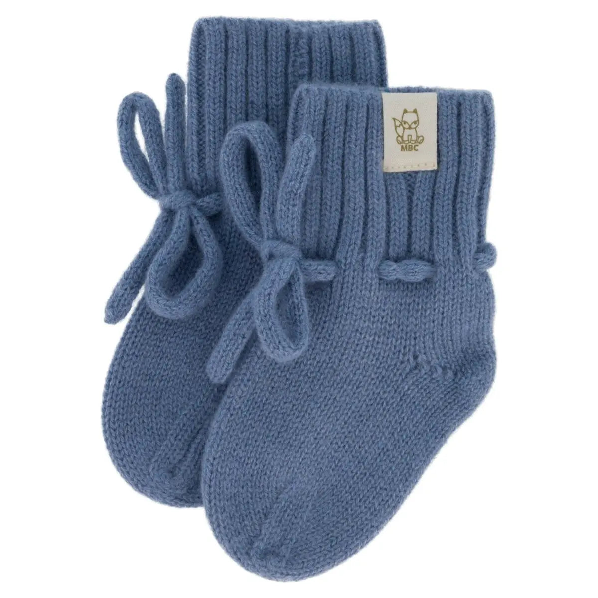Merino wollen baby slofjes Denim - Moalie