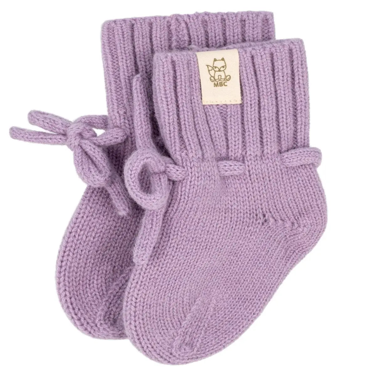 Merino wollen baby slofjes Lavender - Moalie