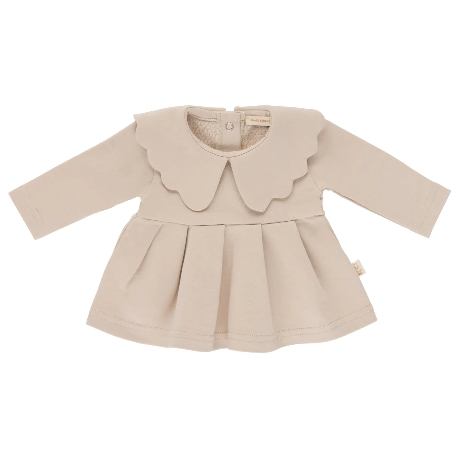 babytuniek met scallop kraag in beige