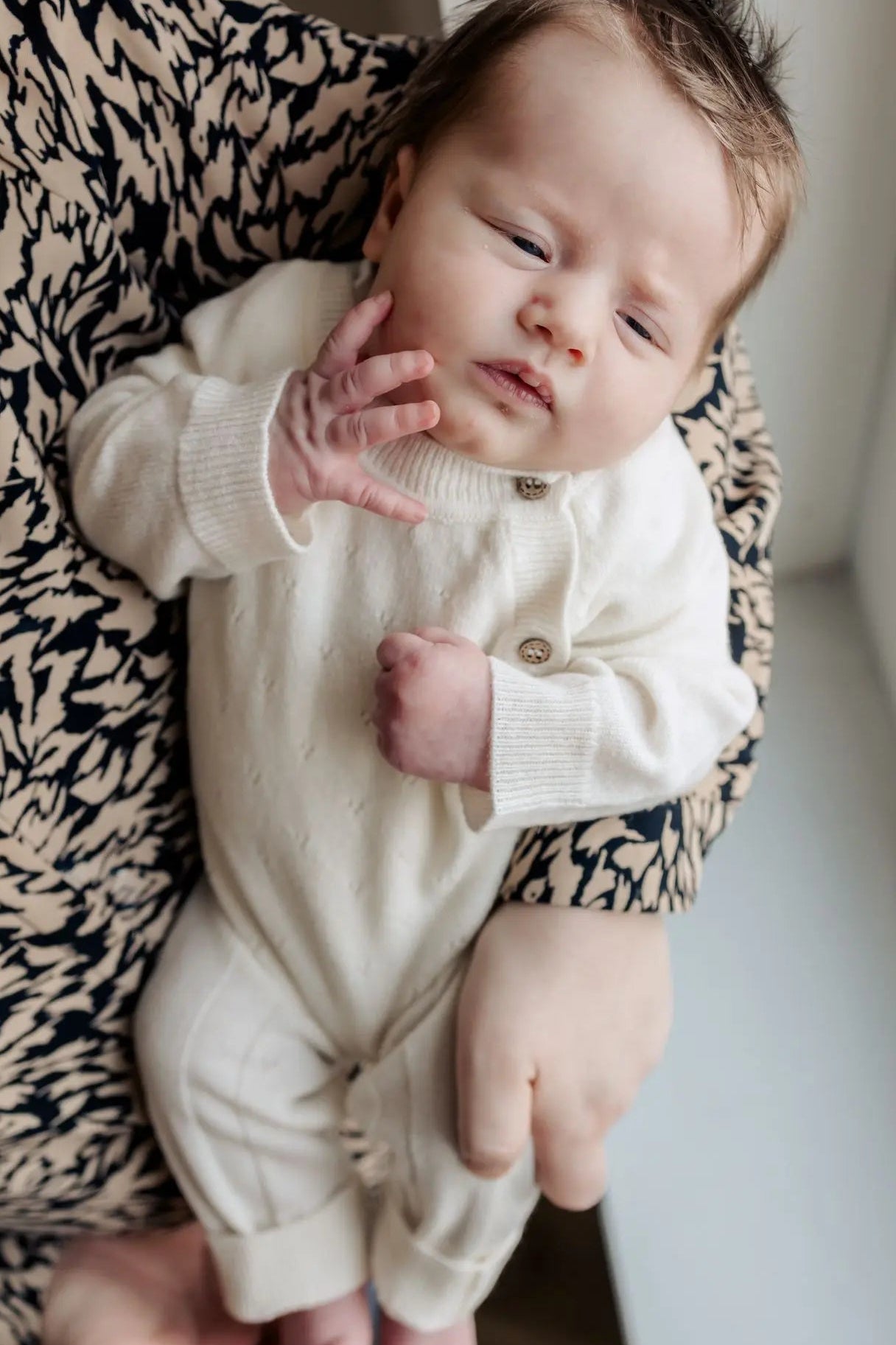 creme kleurig pointelle boxpakje van merinowol en kasjmier