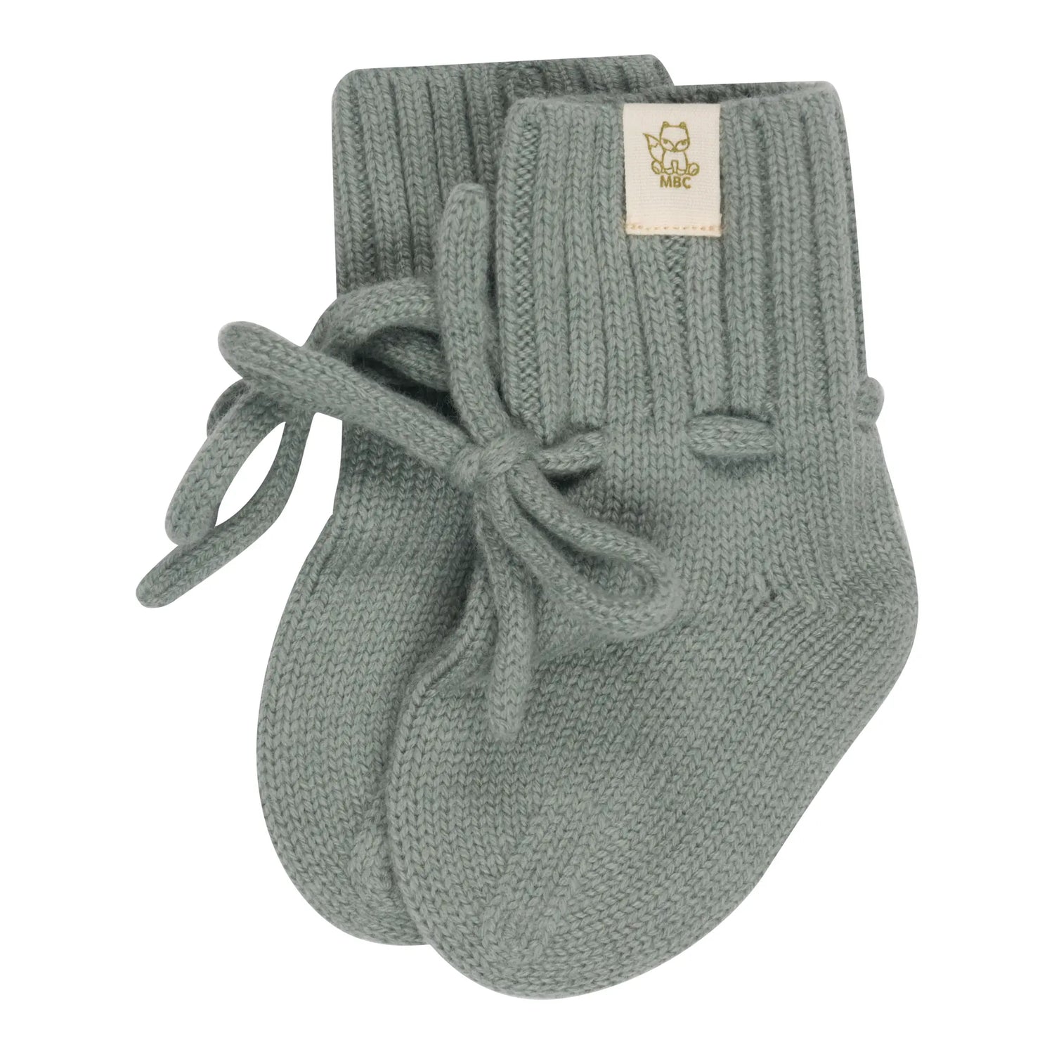 Merino/Cashmere babyslofjes Sage Groen
