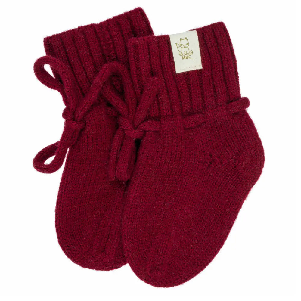 Merinowollen babyslofjes Bordeaux – warm, luxe & stijlvol