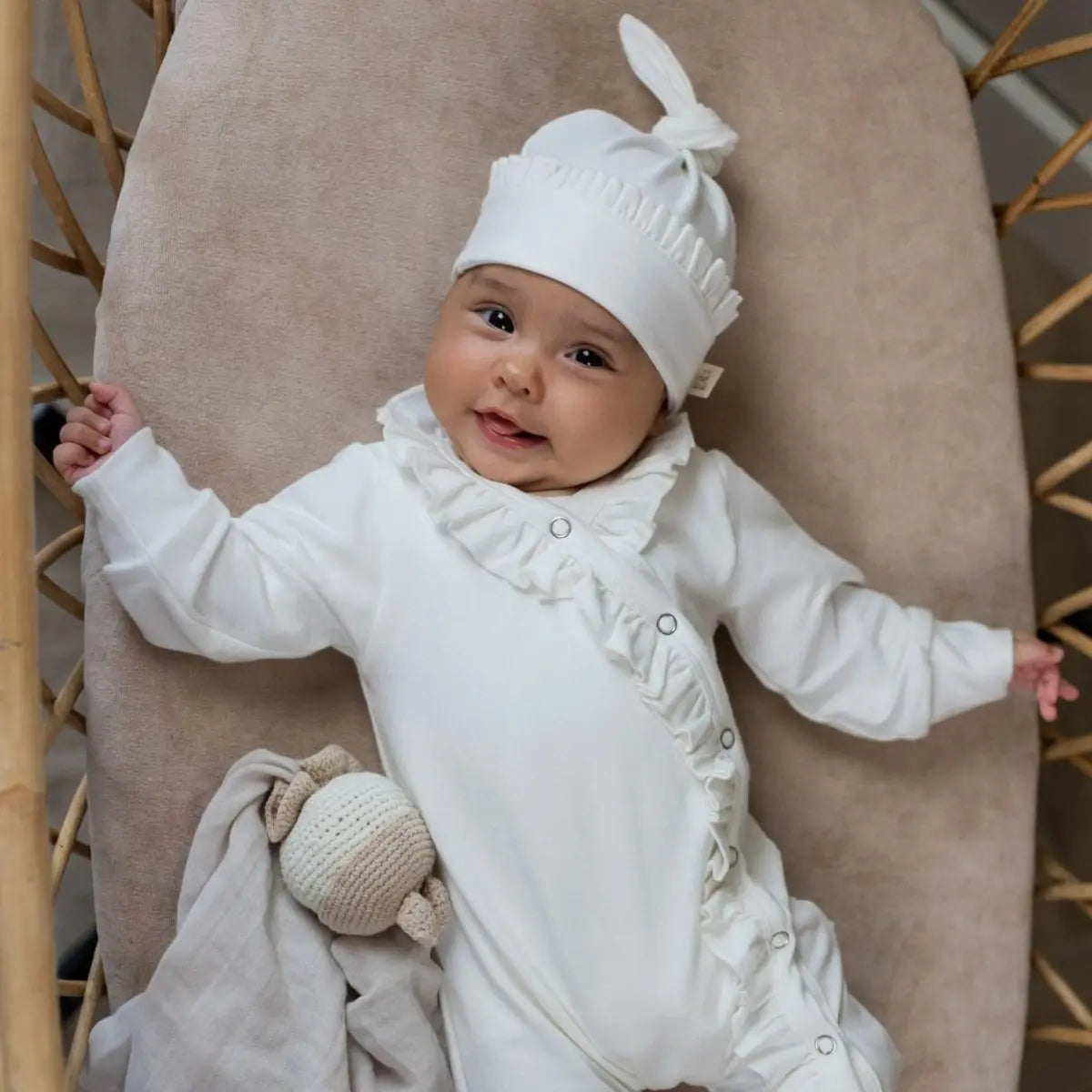 Merino wool and cotton baby hats