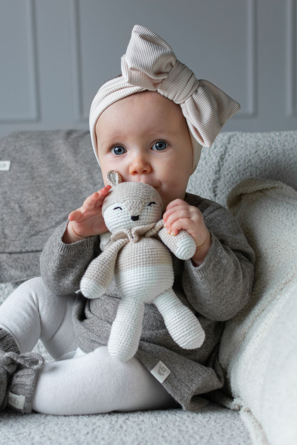 Gehaakte vos knuffel biologisch katoen — handgemaakt