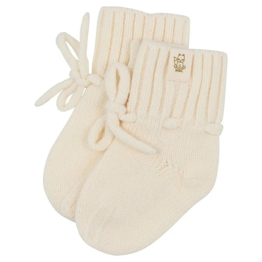 Baby Hausschuhe Creme (Merinowolle/Kaschmir) - Moalie