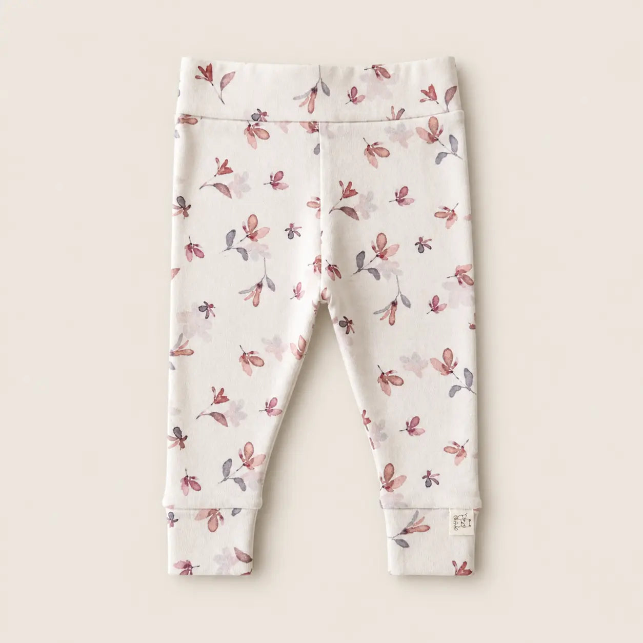 Baby legging van katoen met aquarel bloemen print