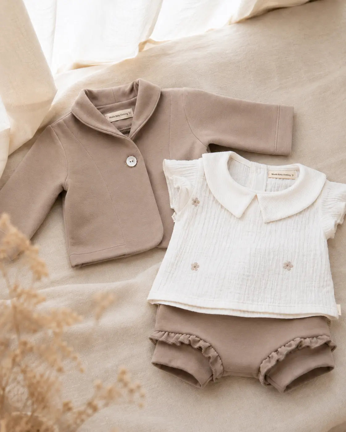 Baby meisjes set Taupe 