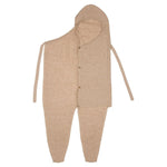 product foto van de wrap snuggle, half geopend waarop de knoopjes aan de binnenkant te zien zijn.