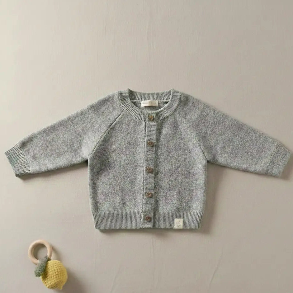 Baby vestje van merinowol en cashmere in steen grijs - Stone Grey
