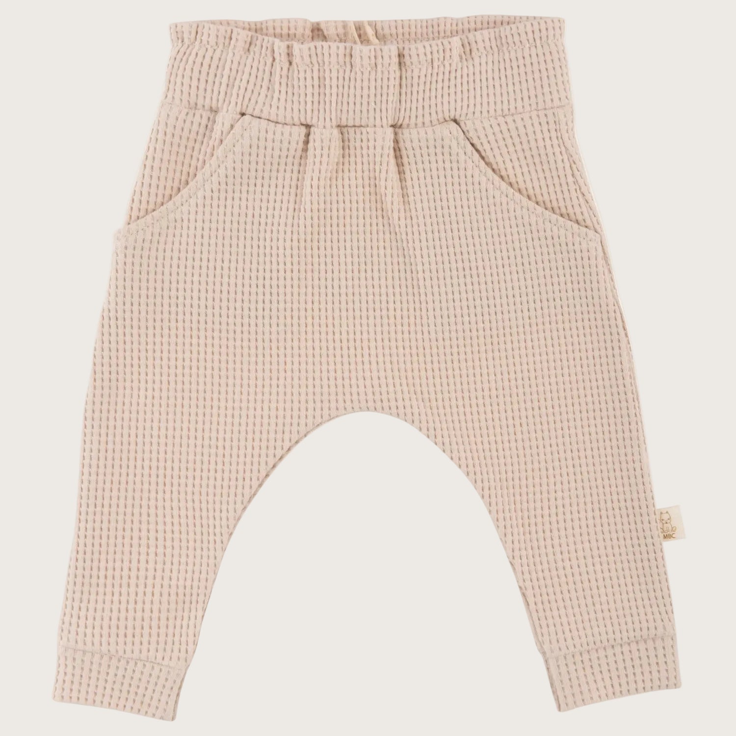 productfoto van Babybroekje in beige wafelstof 