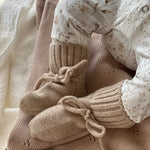 Babyslofjes merinowol en cashmere kleur Latte 