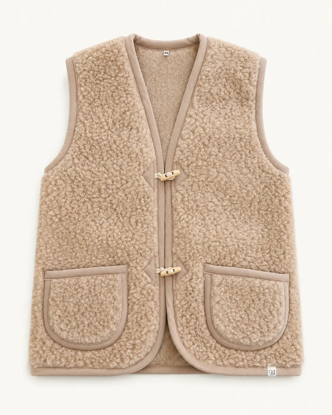Beige Merinowollen gilet voor volwassenen