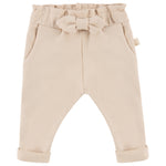 Beige baby broekje met strik