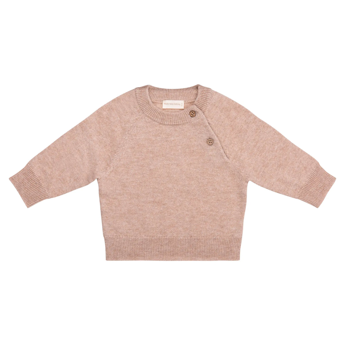 baby truitje van merinowol en cashmere in beige Sienna kleur 