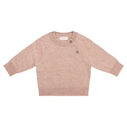 baby truitje van merinowol en cashmere in beige Sienna kleur 