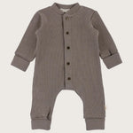 Boxpakje van taupe kleurig gebreid katoen 