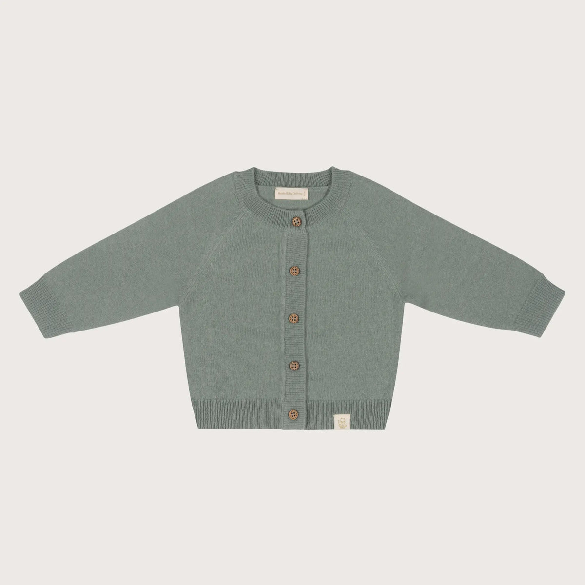 Sage groen baby vestje van merinowol en cashmere