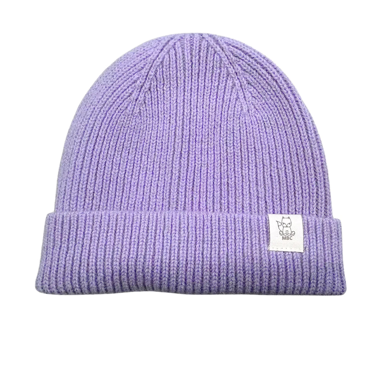 ChunkyBeanieLavender - wollen baby mutsje