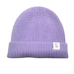 ChunkyBeanieLavender - wollen baby mutsje