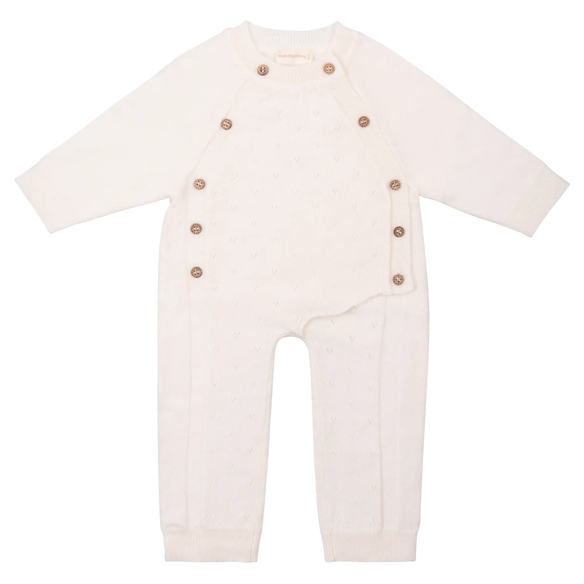 Creme kleurig boxpakje van merinowol en cashmere