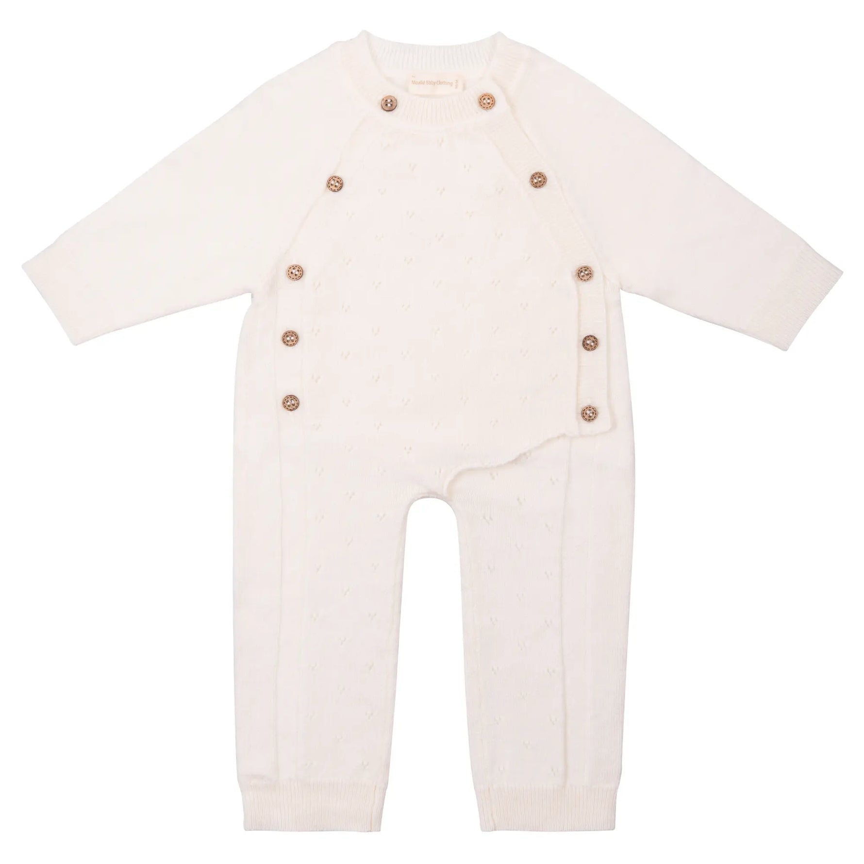 Creme kleurig boxpakje van merinowol en cashmere