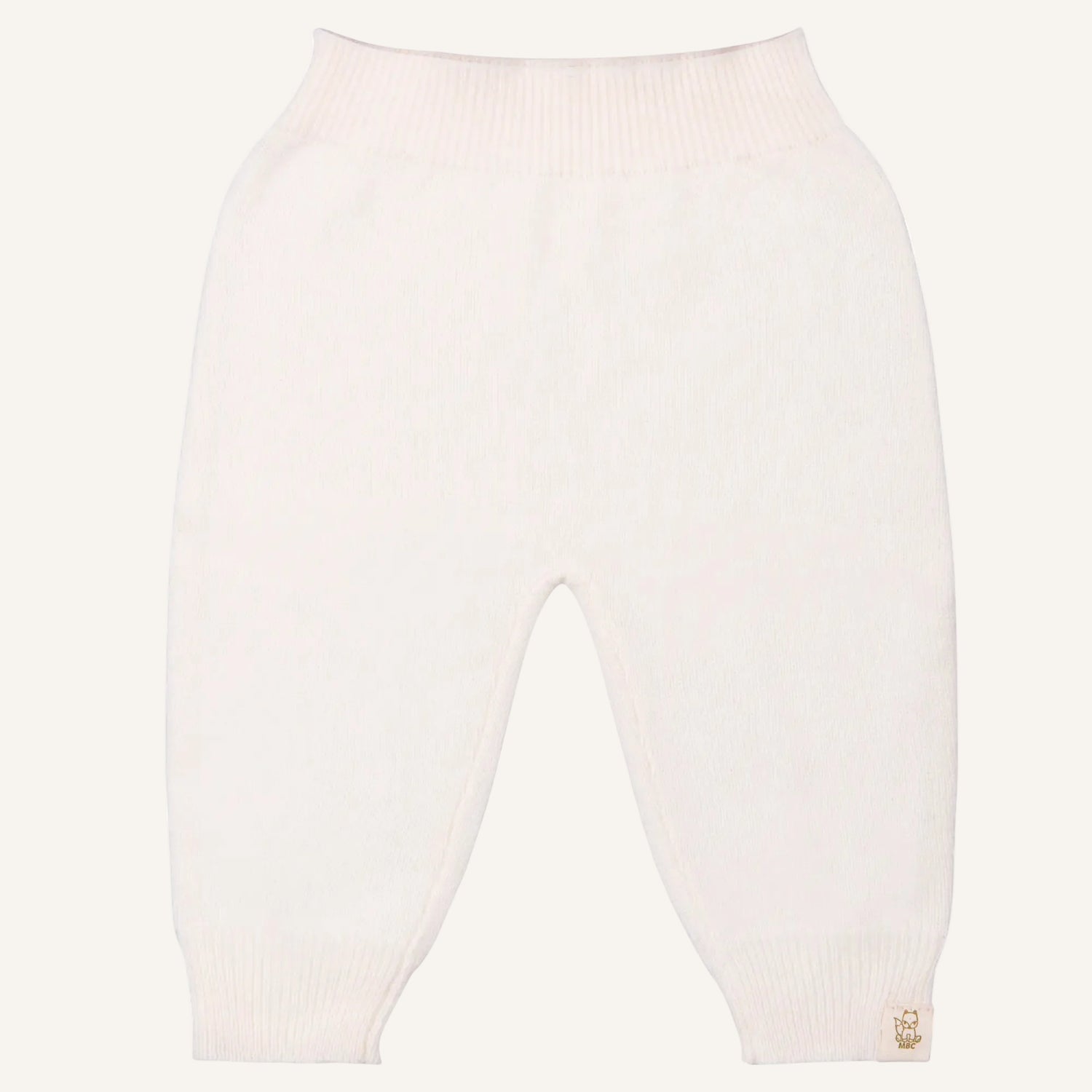 Cremekleurig wollen baby broekje van merinowol en cashmere - Cream