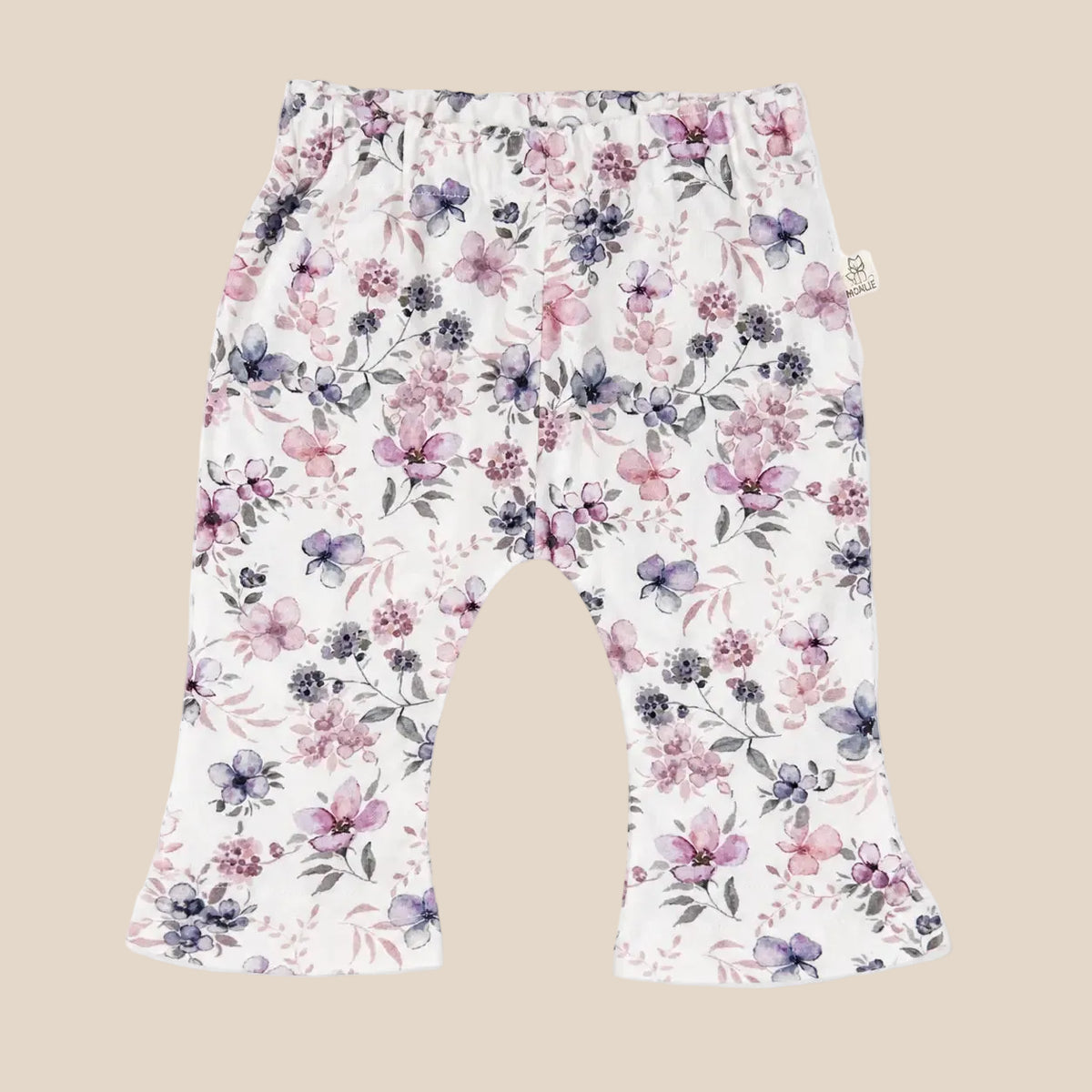 Flaired baby broekje met aquarel bloemen print