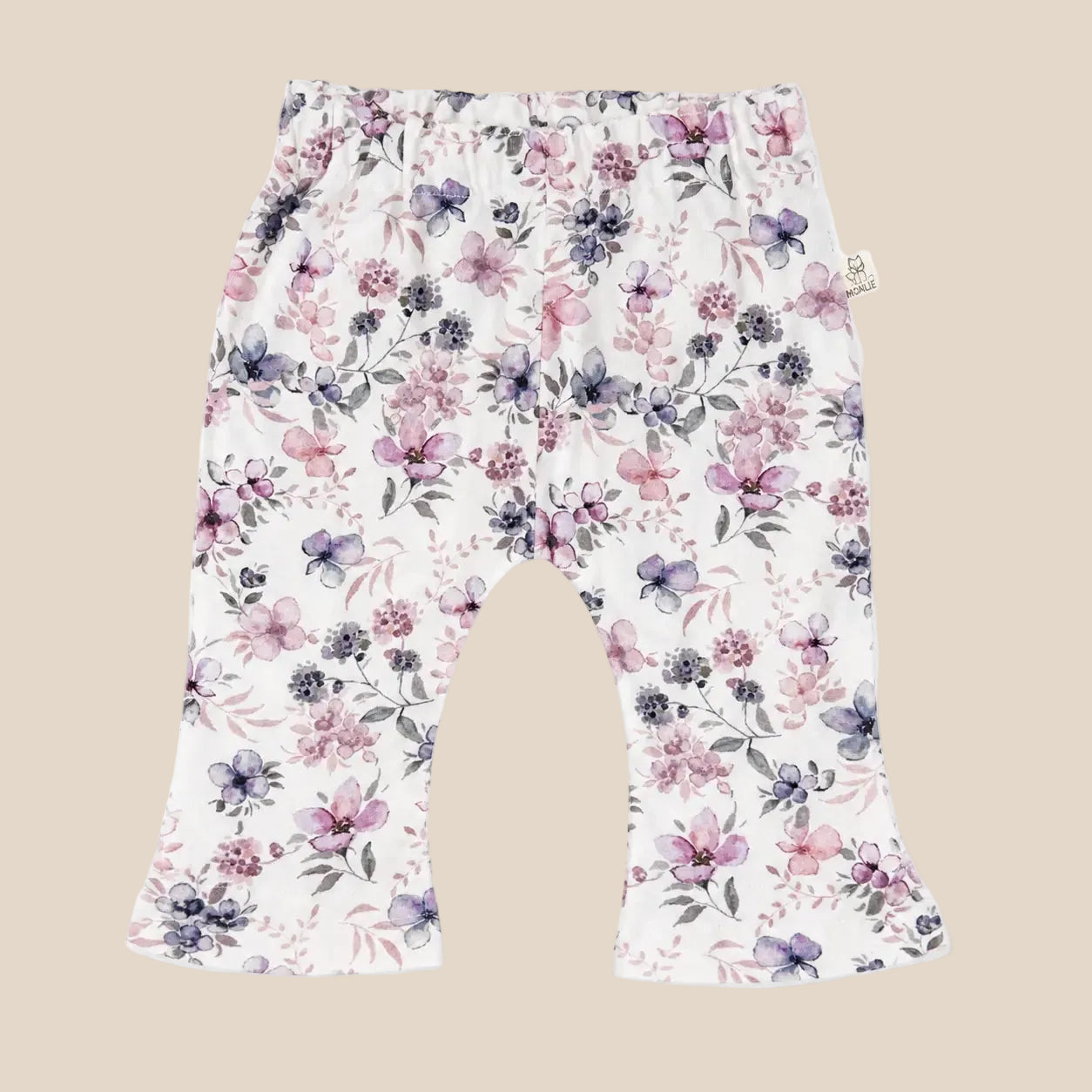 Flaired baby broekje met aquarel bloemen print