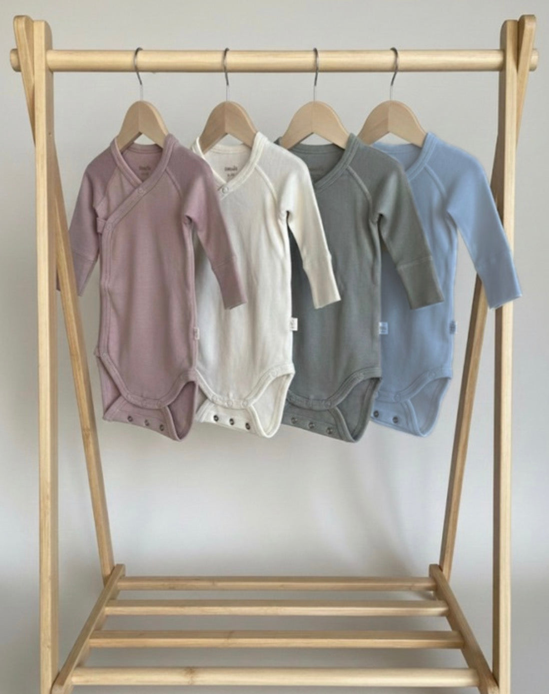 Merinowool/Bamboo Romper - Meegroei overslag romper van wol blend