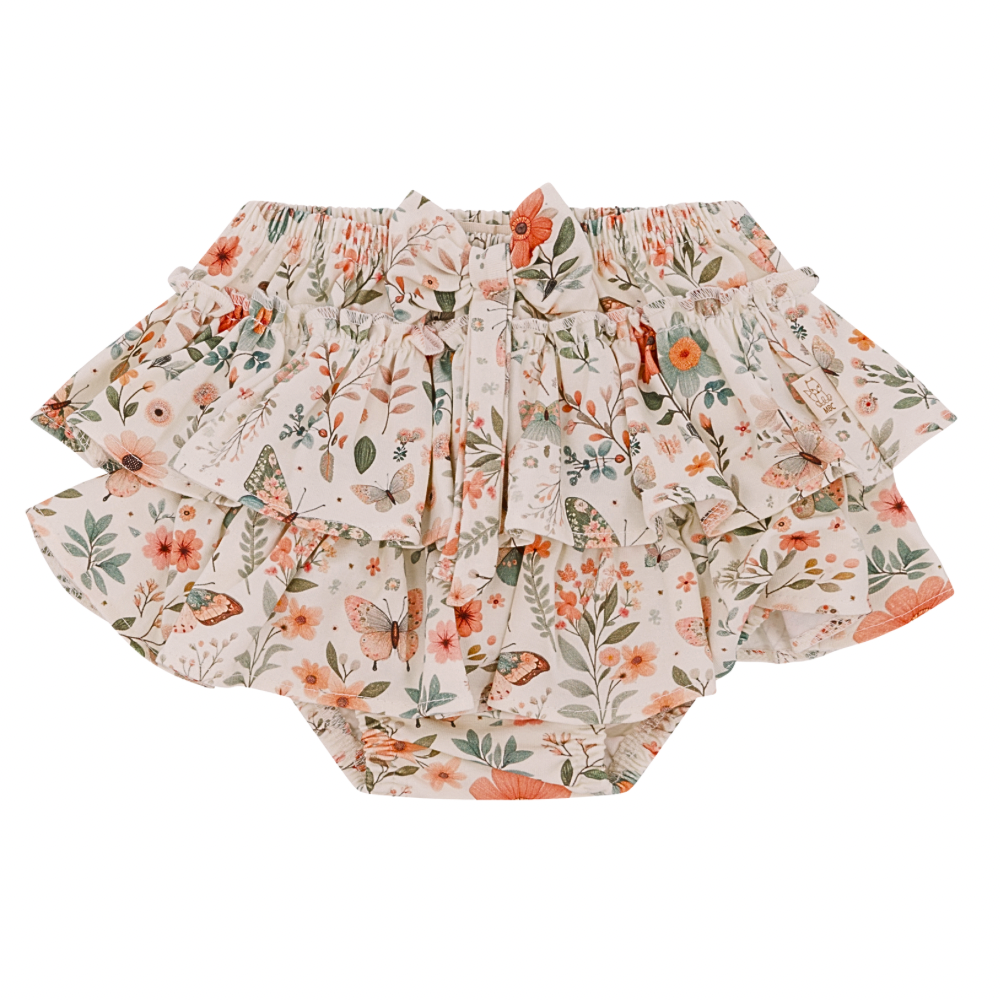 Gebloemd korte broekje met ruffles/ bloomers