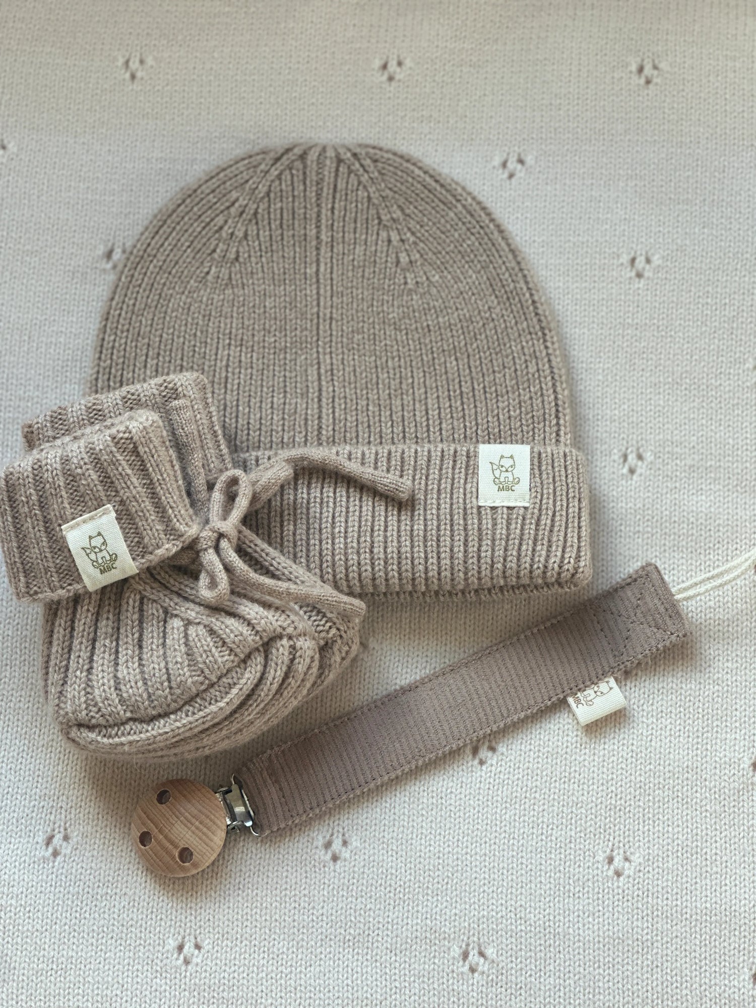 Cordon de tétine en tissu côtelé – disponible en plusieurs couleurs