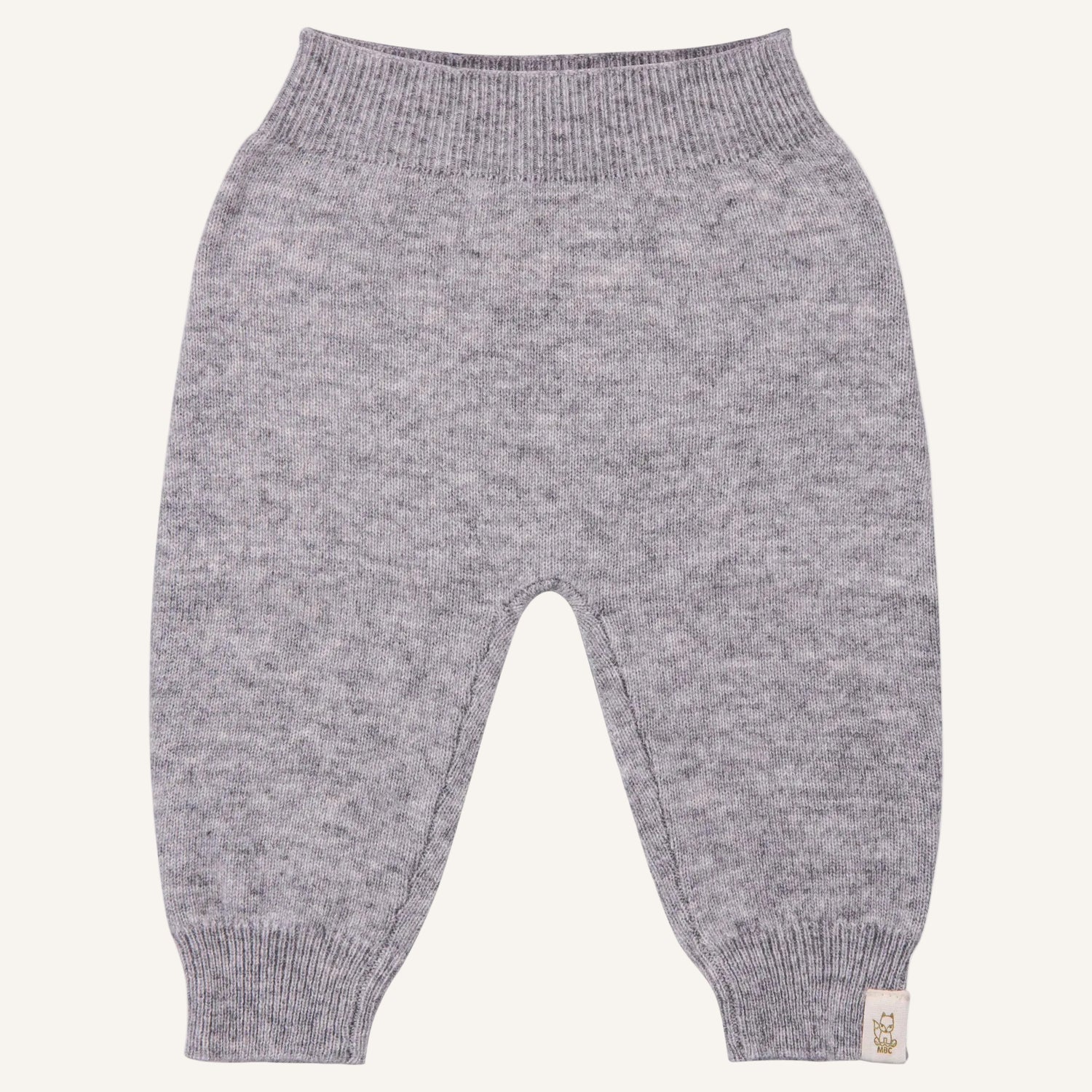 Grijs wollen baby broekje van merinowol en cashmere - Stone Grey