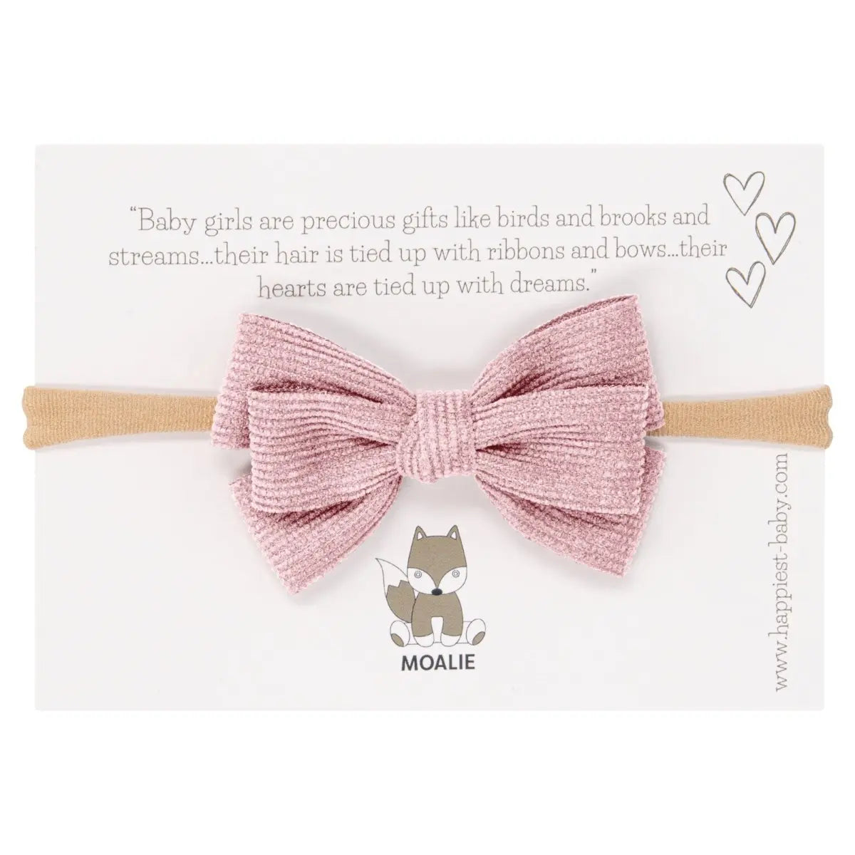 Stirnband Charlie Bow Pink - Moalie