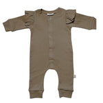 Jumpsuit Pointelle Ruffle Mokka - Moalie