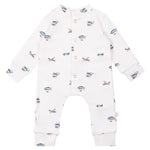 jongens boxpakje met vliegtuig en zeppenlin print