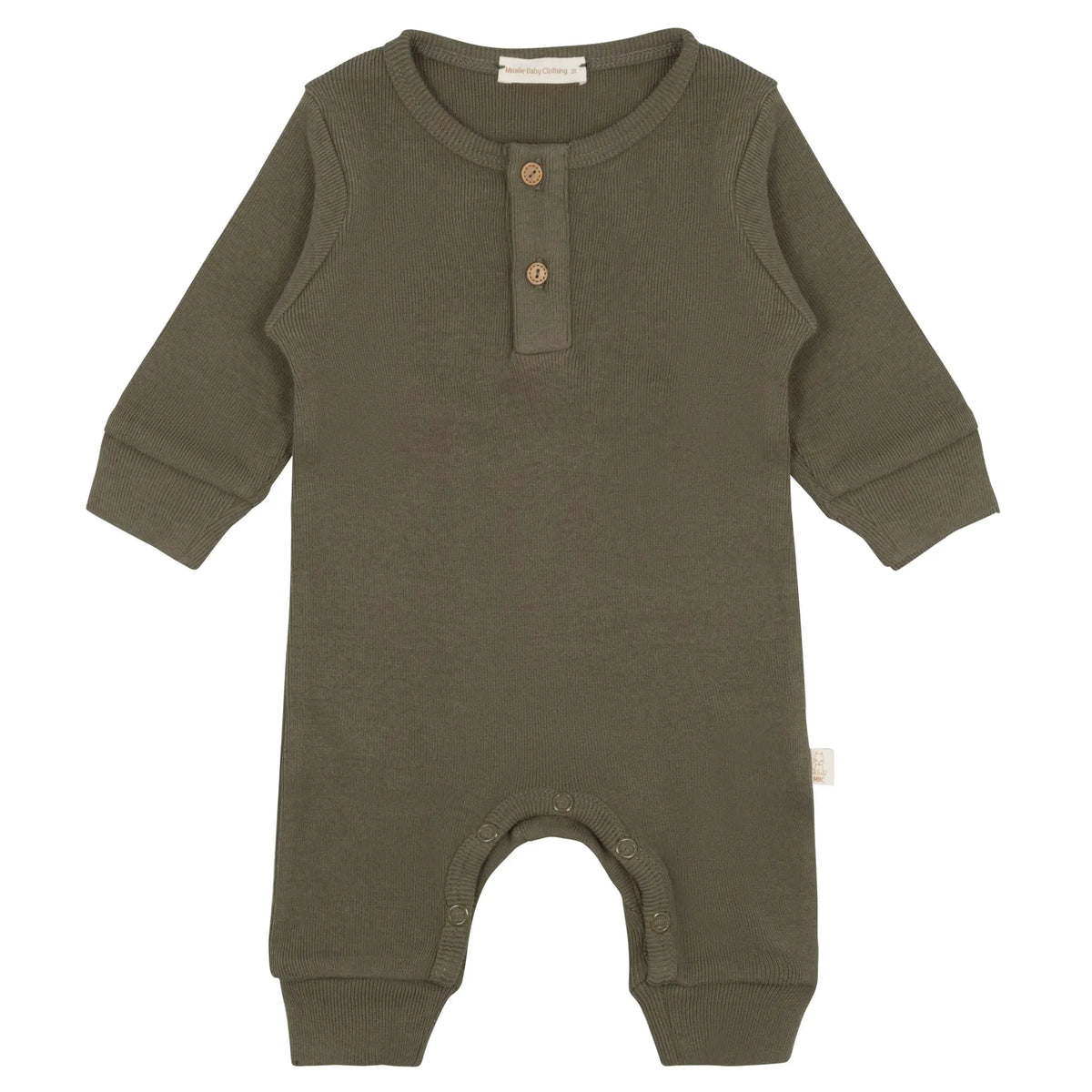 Baby jumpsuit leger groen met drukknoopjes 