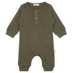 Baby jumpsuit leger groen met drukknoopjes 