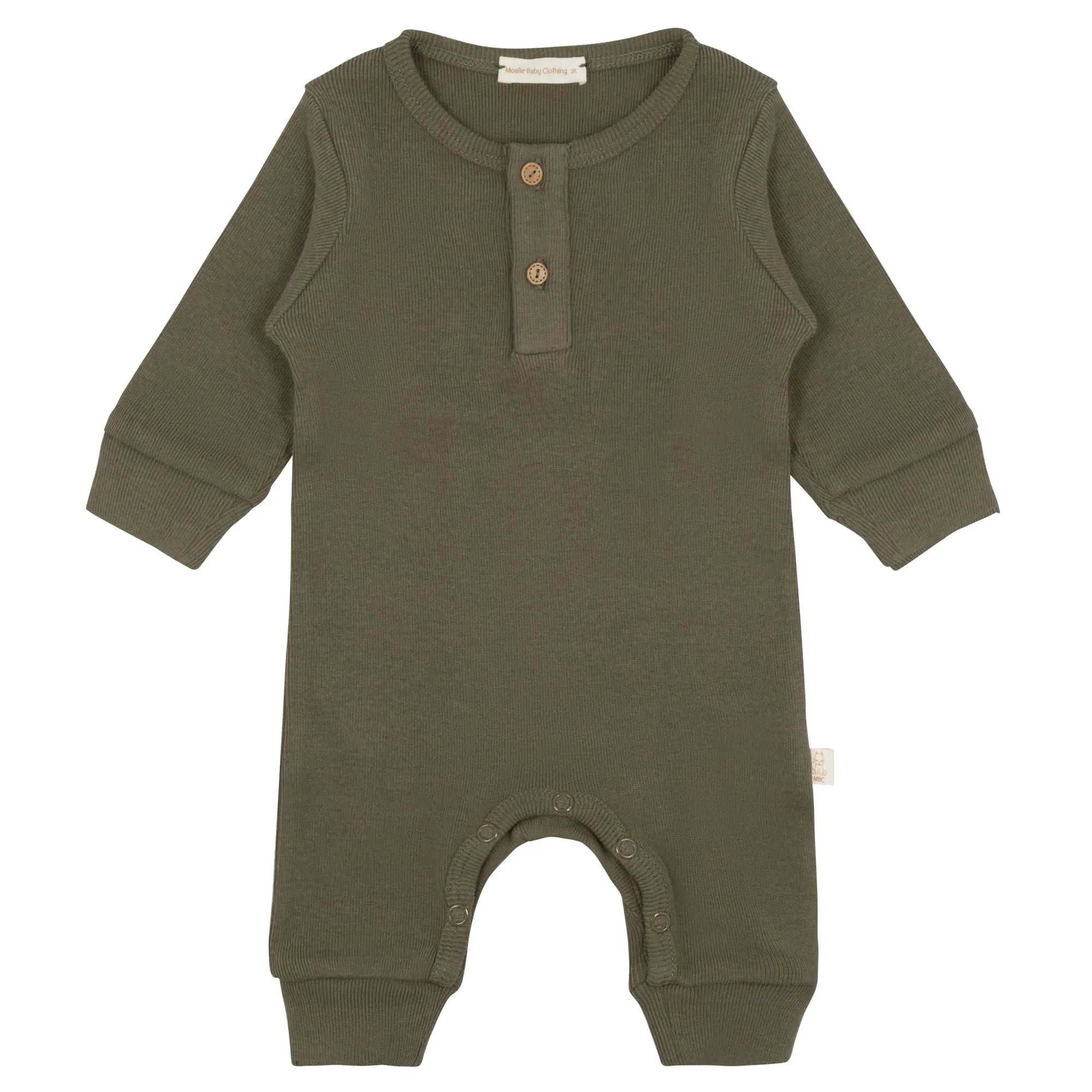 Baby Overall army grün mit Druckknöpfen 