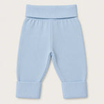 Licht blauw baby broekje met brede boorden