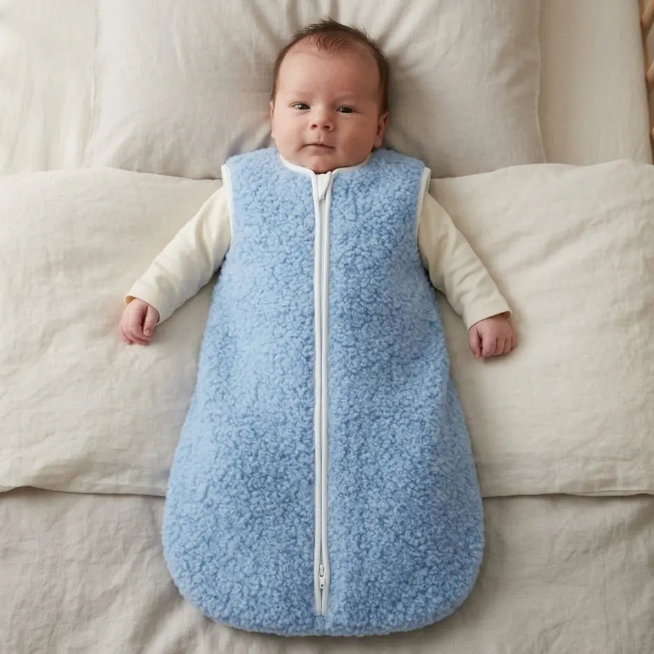 Merinowolle Babyschlafsack Hellblau | 100% Merinowolle