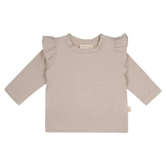 Langarmshirt Bamboo Ruffle Beige - Moalie