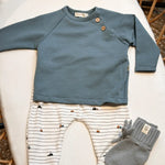 Baby jongens outfit blauw met voertuigen