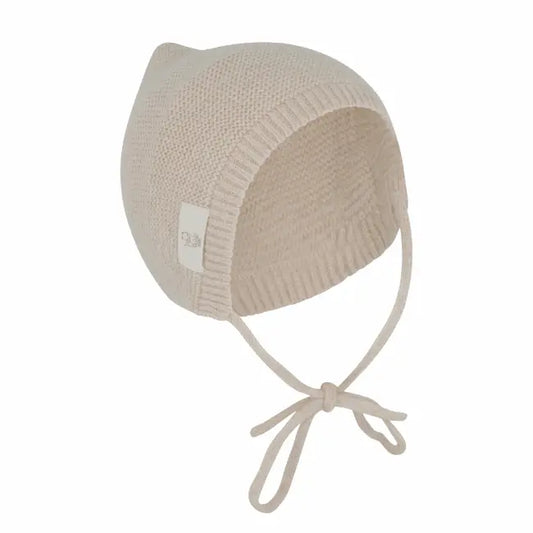 Schleifenmütze aus Merinowolle Beige - Moalie